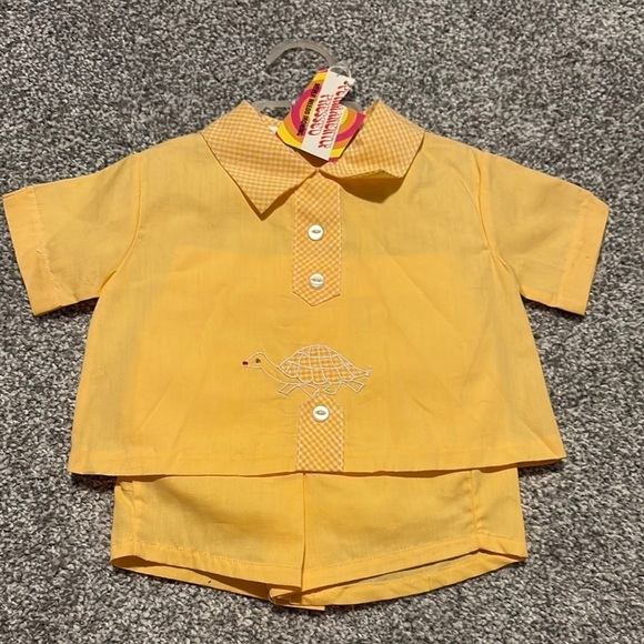 Permanently Pressed Other - NWT Permanently Pressed Vintage Baby Yellow Turtle Set